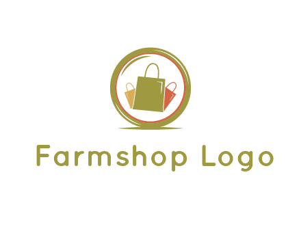 shopping bags in circle