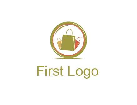shopping bags in circle