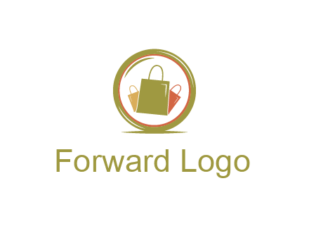 shopping bags in circle