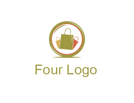 shopping bags in circle