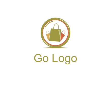 shopping bags in circle