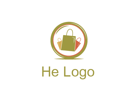shopping bags in circle