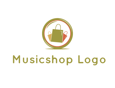 shopping bags in circle