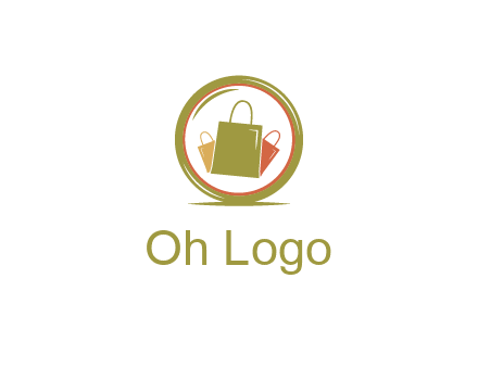 shopping bags in circle