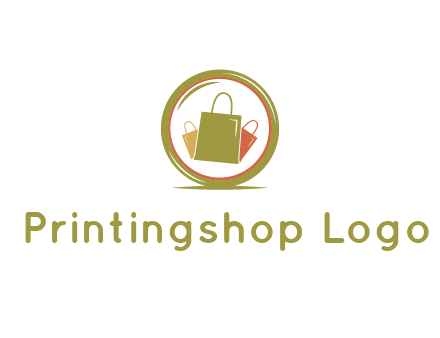 shopping bags in circle