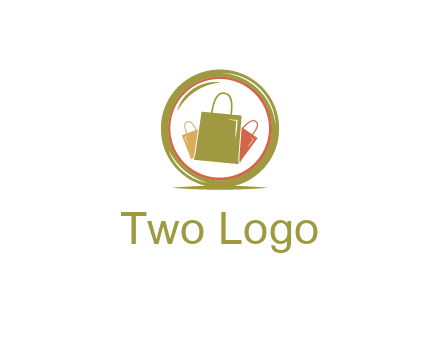 shopping bags in circle