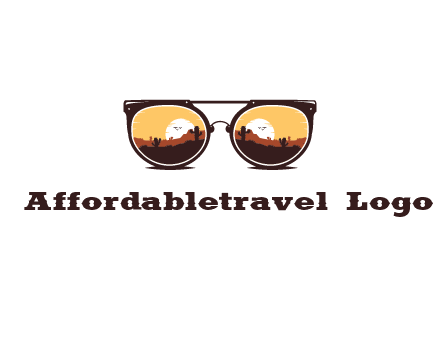desert scenery in sunglasses