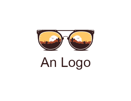 desert scenery in sunglasses