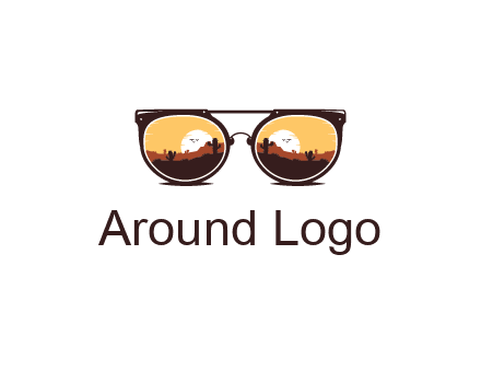 desert scenery in sunglasses