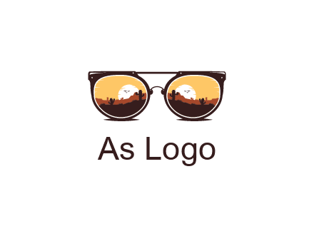 desert scenery in sunglasses