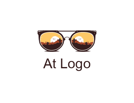 desert scenery in sunglasses