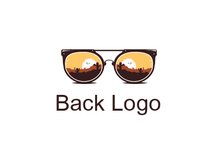 desert scenery in sunglasses