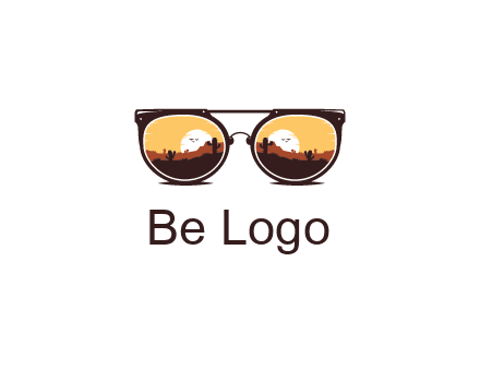 desert scenery in sunglasses