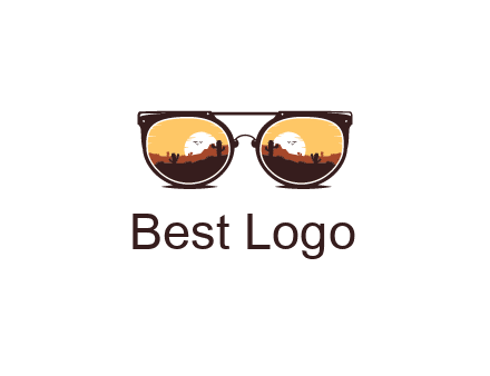 desert scenery in sunglasses