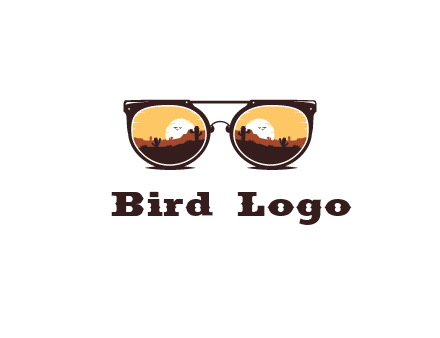 desert scenery in sunglasses