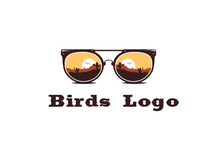 desert scenery in sunglasses