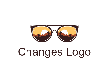 desert scenery in sunglasses
