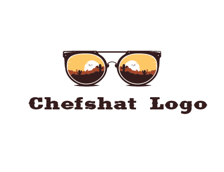 desert scenery in sunglasses