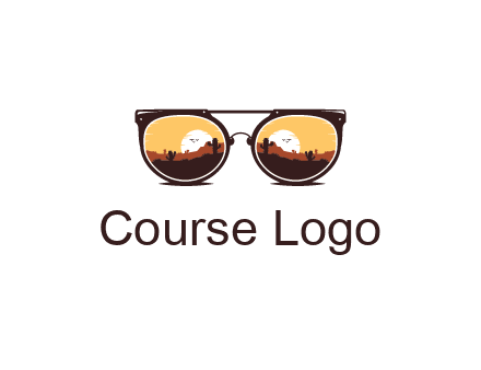 desert scenery in sunglasses