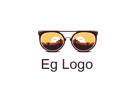 desert scenery in sunglasses