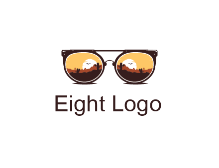 desert scenery in sunglasses