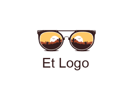 desert scenery in sunglasses