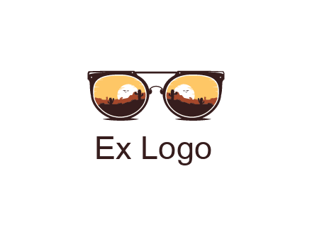 desert scenery in sunglasses