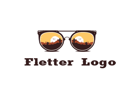 desert scenery in sunglasses
