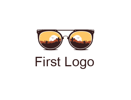 desert scenery in sunglasses