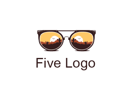 desert scenery in sunglasses