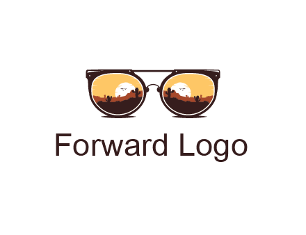 desert scenery in sunglasses