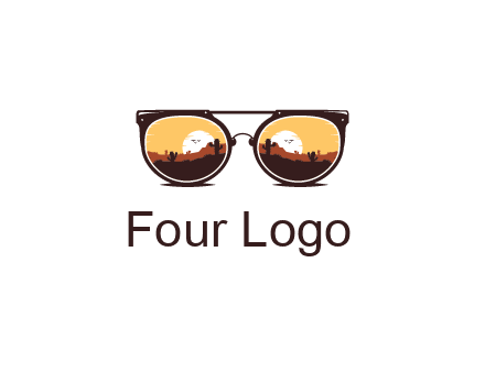 desert scenery in sunglasses