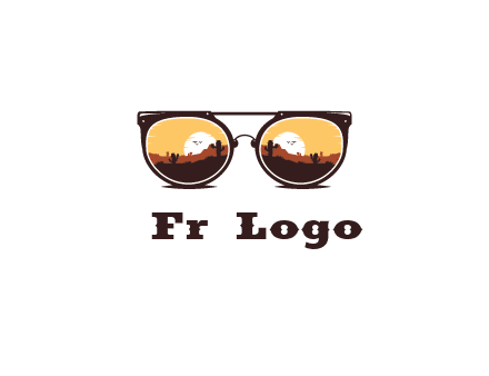 desert scenery in sunglasses