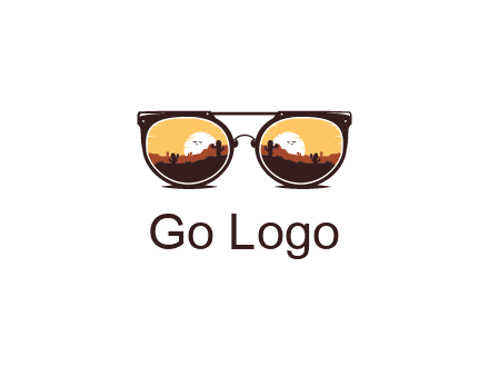 desert scenery in sunglasses