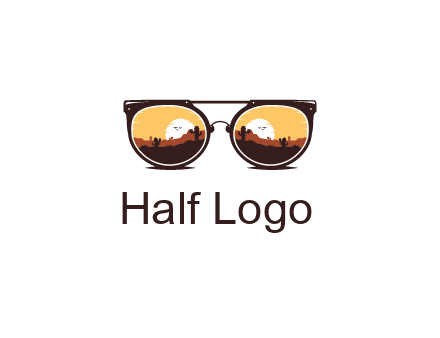 desert scenery in sunglasses
