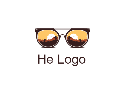 desert scenery in sunglasses