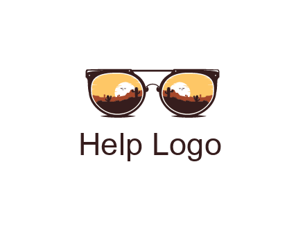 desert scenery in sunglasses