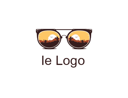 desert scenery in sunglasses