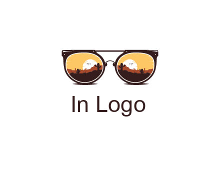 desert scenery in sunglasses