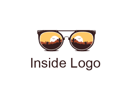desert scenery in sunglasses