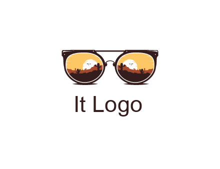 desert scenery in sunglasses