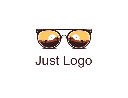 desert scenery in sunglasses