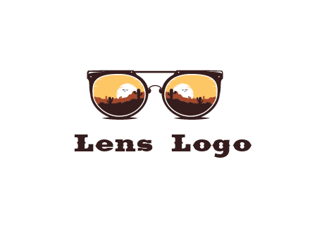 desert scenery in sunglasses