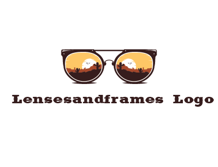 desert scenery in sunglasses
