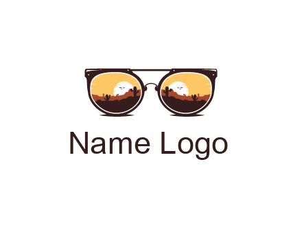 desert scenery in sunglasses