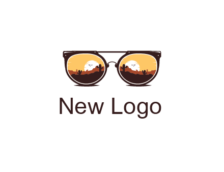 desert scenery in sunglasses
