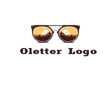 desert scenery in sunglasses