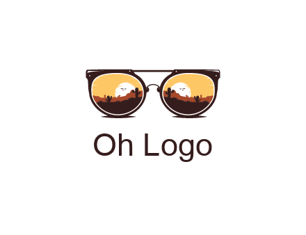 desert scenery in sunglasses