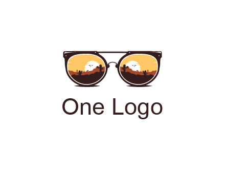 desert scenery in sunglasses