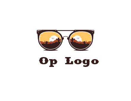 desert scenery in sunglasses